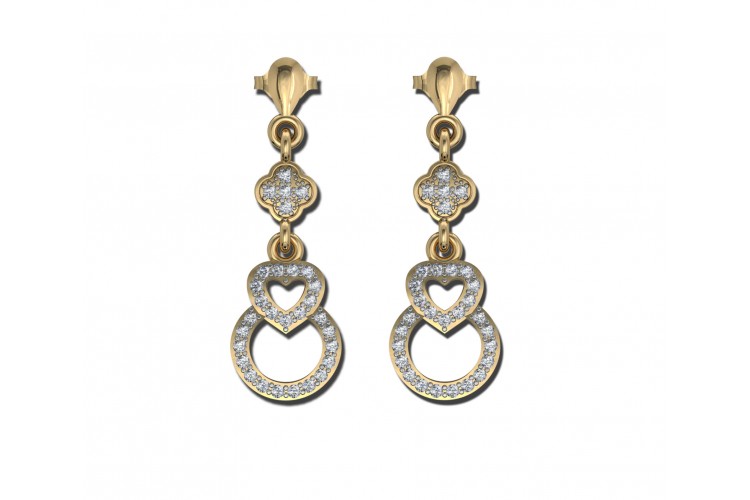 Angel Heart Diamond Earrings